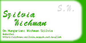 szilvia wichman business card